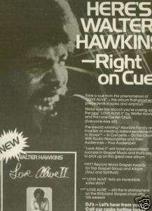 WALTER HAWKINS Intensely Imaged POSTER AD form 1978  
