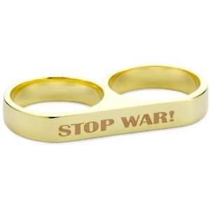  Beyond Rings Stop War 2 Finger Word Ring, Size 7 