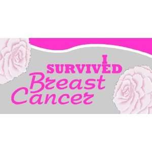  3x6 Vinyl Banner   I Survived Breast Cancer Everything 