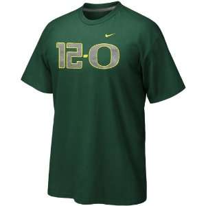  Nike Oregon Ducks Green Undefeated 2010 Season T shirt (X 