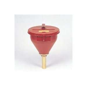 Red Steel Drum Funnel With 6 Brass Flame Arrestor   Justrite ® Red 