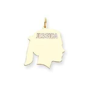  Right Girl Head Cut Out Jessica in 10k Yellow Gold 