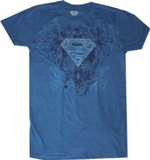  Superman: S  Shield Affliction Blue T Shirt: Clothing