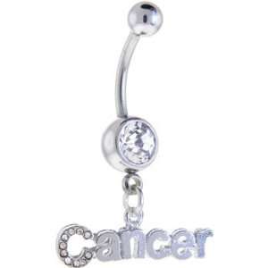  Crystalline Gem CANCER Dangle Belly Ring: Jewelry