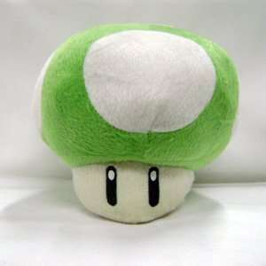  Mario Bro 8 inch Mushroom Plush   GREEN 1up Toys & Games