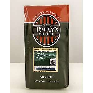 Tullys Evergreen Ground Coffee 12 oz  Grocery & Gourmet 