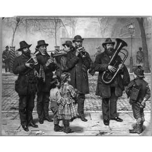  The German Band,Playing on street,Children,c1885: Home 
