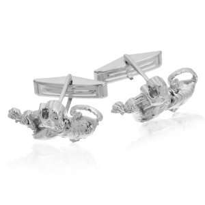  Sterling Fighting Tiger Cufflinks CL 0163: Jewelry