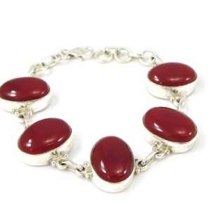  Silver bracelet Charmes carnelian.: Jewelry