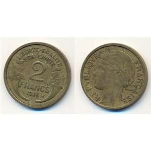  Extra Fine 1938 French 2 Francs 