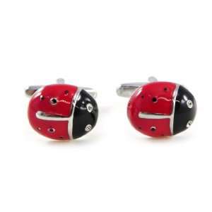  Cufflinks Coccinelles red black.: Jewelry