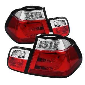  2005 BMW E46 3 Series 4Dr Light Bar Style LED Tail Lights   Red Clear