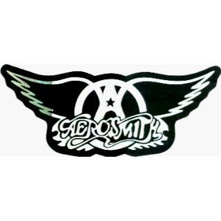  Aerosmith   Classic Logo, Shiny Silver on Black   Sticker 