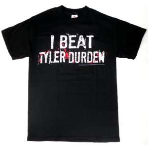  Fight Club I Beat Tyler Durden Black Mens T shirt (Large 