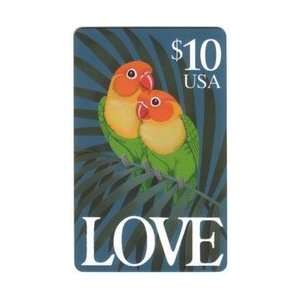  Collectible Phone Card: $10. Love Birds Postage Stamp (U.S 
