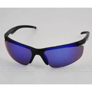 Eye Candy Eyewear   Black Frame Sunglasses with Blue Mirror Lenses 