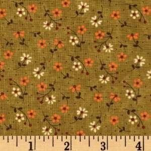  44 Wide Moda Grand Finale Ditzy Flowers Moss Fabric By 