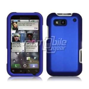 VMG Blue Hard 2 Pc Rubberized Plastic Snap On Case for Motorola Defy 