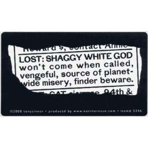  Lost: Shaggy White God wont come when called, vengeful 