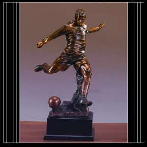   Player Figure Bronze Plated Statue Sculpture 14H 