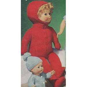 Vintage Knitting PATTERN to make   16 Boy Doll Clothes Hooded Snow 