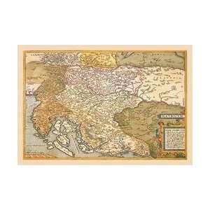  Map of Eastern Europe #4 12x18 Giclee on canvas