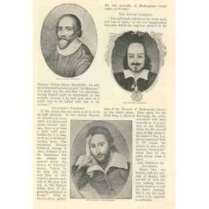  1894 Likenesses of Author William Shakespeare: Everything 