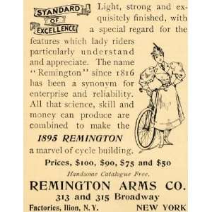 1895 Ad Remington Arms Bicycle Pricing Broadway NY   Original Print Ad
