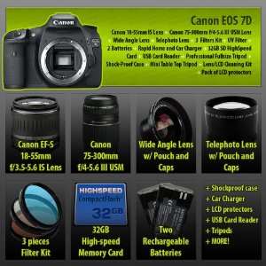 Canon EOS 7D 18MP CMOS APS C Digital SLR Camera with EF S 18 55mm f/3 