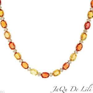 Jaqu De Lili 14K Yellow Gold 34.18 CTW Sapphire and 1.97 CTW Color J K 