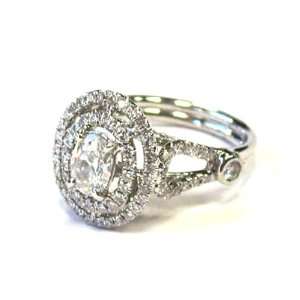  1.44 ct Round Diamond Engagement Ring 14K White Gold (4 