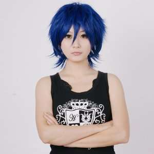  Dark Blue Short Length Anime Cosplay Wig Costume: Toys 