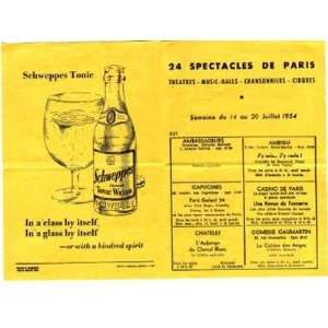  Spectacles De Paris 1954 Night Clubs & Theatres 
