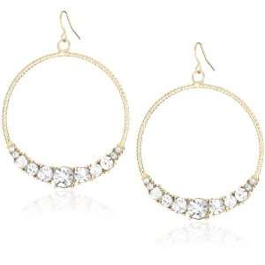  Leslie Danzis Gold Forward Facing Hoop Earrings: Jewelry