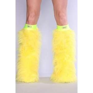  Yellow Faux Fur Fuzzy Furry Legwarmers: Everything Else