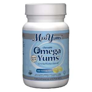  Maxi Omega Yums chewable fish oil caps fruit flavor 100 