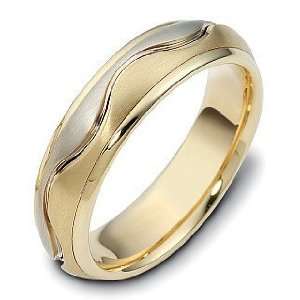   & 18 Karat Yellow Gold Wave Wedding Band   8.25: Dora Rings: Jewelry