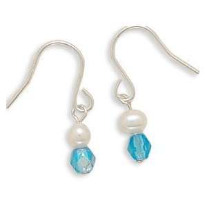   & Blue Czech Glass Earrings on French Wire 3 9 Yrs: Everything Else