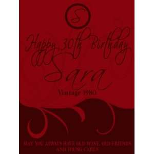 30th Birthday Gift Wine Label   Young Cares: Everything 