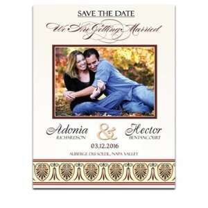  130 Save the Date Cards   Greek Adorn Wheat: Office 