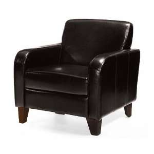  Armen Living   1400 Black Leather Club Chair   LCMS0011BL 