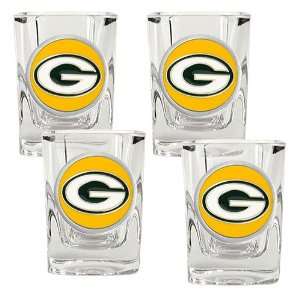   : Green bay Packers NFL 4pc Square Shot Glass Set: Sports & Outdoors