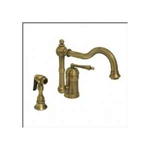   with a traditional swivel spout and a solid brass side spray 3 3190 AB