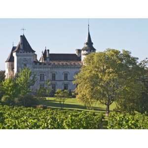 Chateau with Turrets and Vineyard, Chateau Carignan, Premieres Cotes 