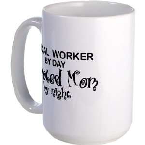  Social Worker Devoted Mom Humor Large Mug by  