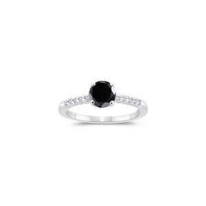  1.34 1.73 Cts Black & White Diamond Engagement Ring in 14K 
