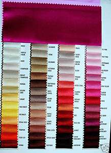 DUCHESS SATIN FABRIC COLOR CHART 1 YD CHOICE OF COLOR  