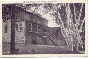 Milton VT Vermont 1920 Postcard Camp Aurora Dining Room  