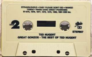 Used Cassette Ted Nugent Great Gonzos   The Best Of T  