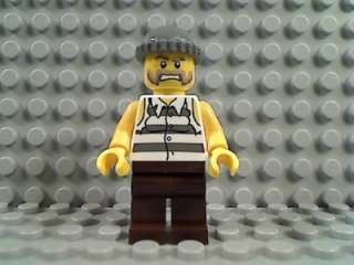 LEGO Forest Bad Guy ROBBER Crook Stripes Beanie Beard Gang Man 4440 